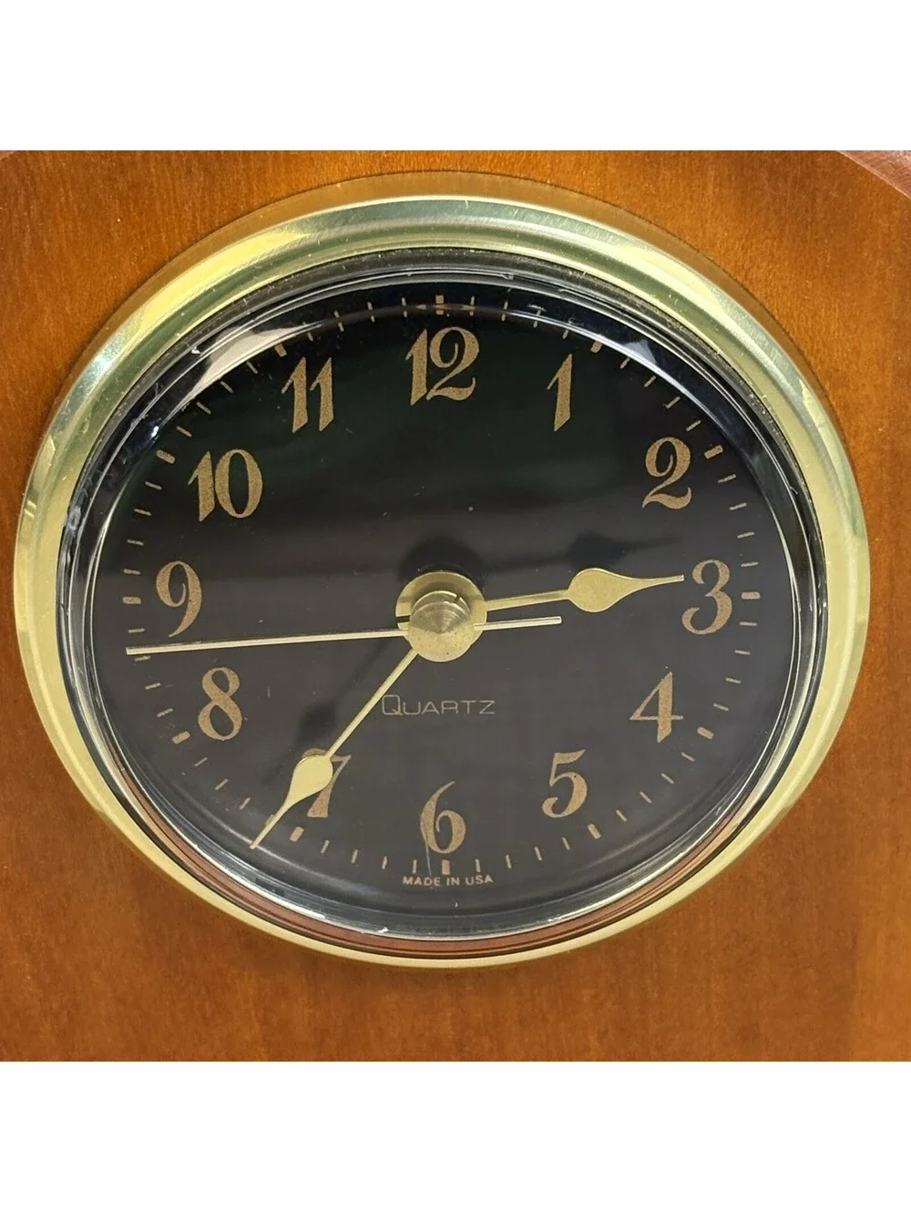 Vintage Solid Wood Mantel / Desk Quartz Clock – Made in USA